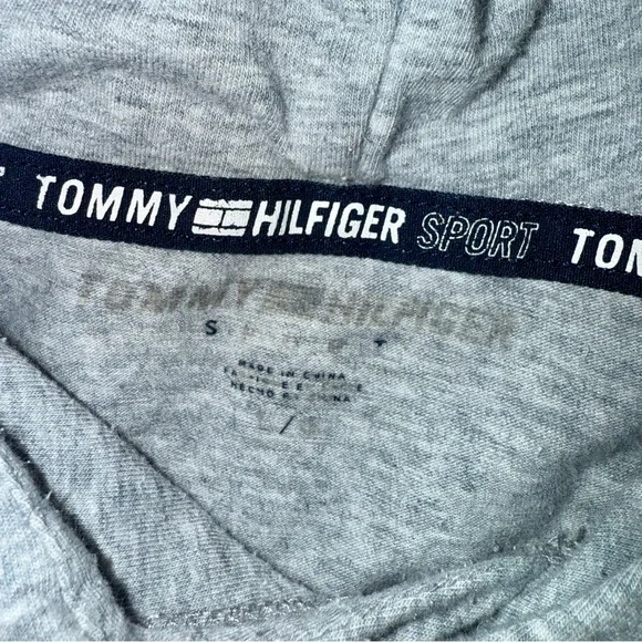 Tommy Hilfiger Sport Gray Red Blue L/S T-Shirt Hoodie 90’s Y2K‎ Ladie’s Small - Picture 6 of 11